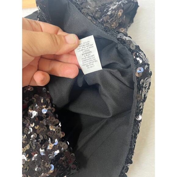 VNTG Betsey Johnson Collection Made in USA Y2K Black Sequin Vest sz M Glam - Picture 8 of 8
